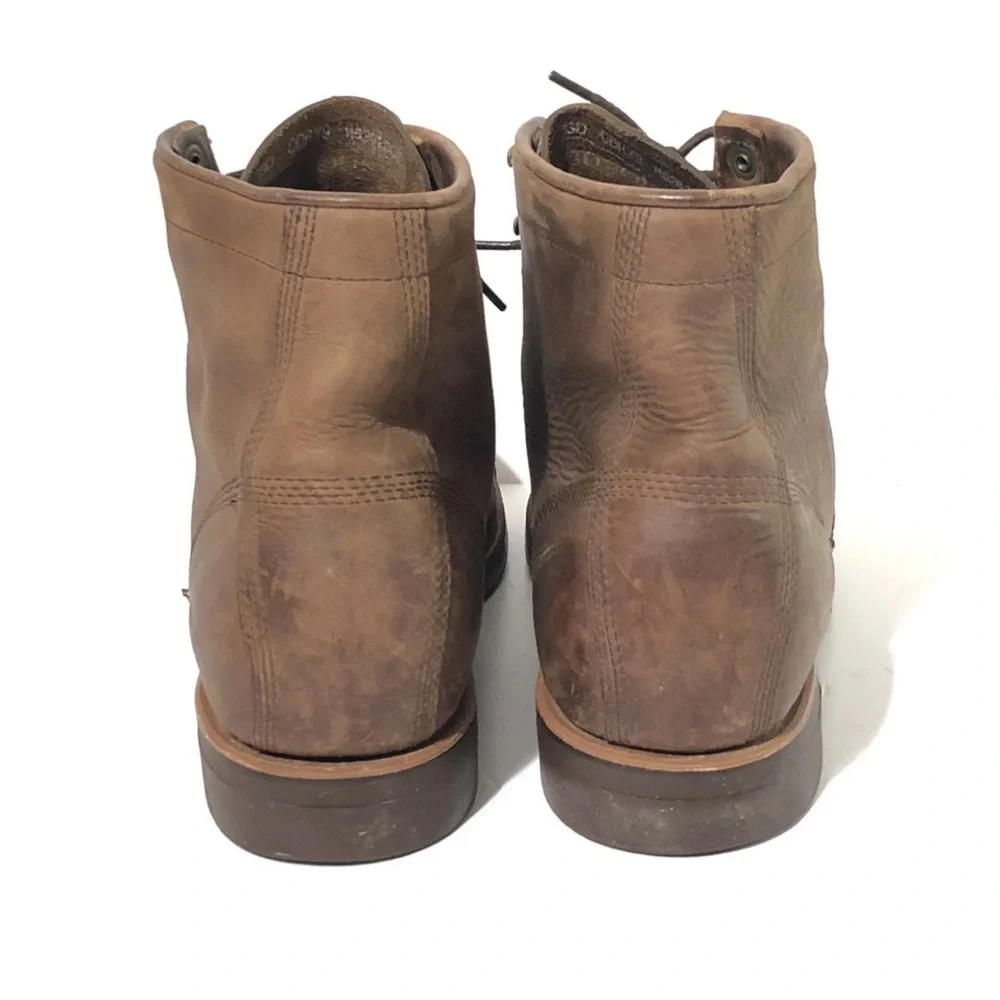 CHIPPEWA X Ll Bean ODRY9 Brown Oil Leather Cap Toe Lace Up Boots